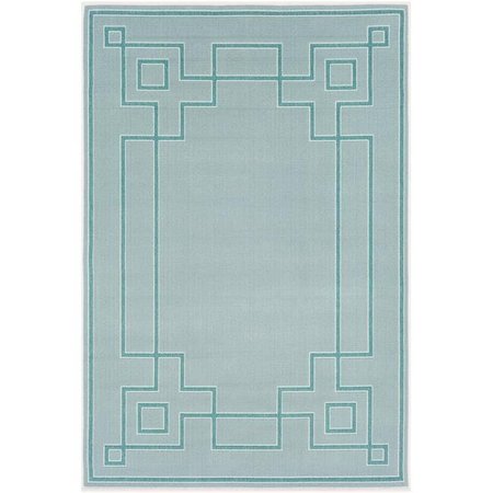 SURYA Surya ALF9655-69 6 ft. x 9 ft. Alfresco Rectangle Machine Made Indoor & Outdoor Area Rug; Aqua; Teal & White ALF9655-69